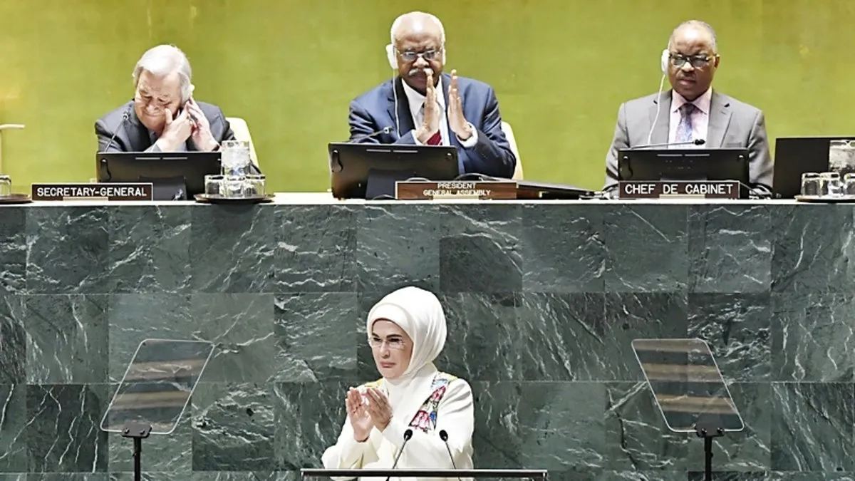 Emine Erdoğan BM’den dünyaya seslendi:  Dünya 5’ten büyüktür, adil dünya mümkün